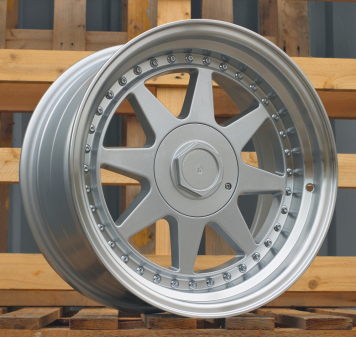 Alu kola Racing Line 7905F, 17x7.5 4x100 ET30, stříbrná + leštěný límec