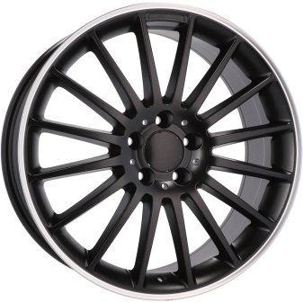 Alu kola Racing Line A1020, 17x7.5 5x112 ET40, černá matná + leštěný límec