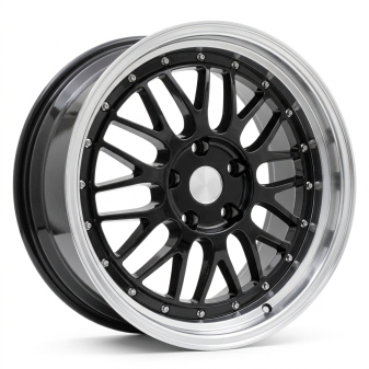 Alu kola Racing Line A1025, 18x8 5x120 ET35, černá + leštěný límec