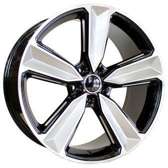 Alu kola Racing Line A5470, 21x9 5x112 ET30, černá + leštění (zátěžová)