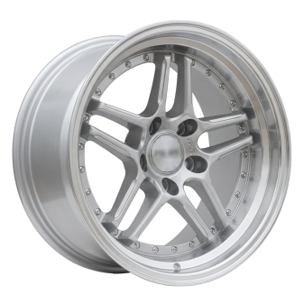 Alu kola Racing Line A5863, 17x9.5 5x120 ET25, stříbrná + leštěný límec