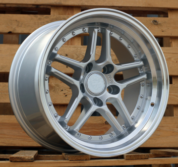 Alu kola Racing Line A5863, 17x8.5 5x120 ET30, stříbrná + leštěný límec