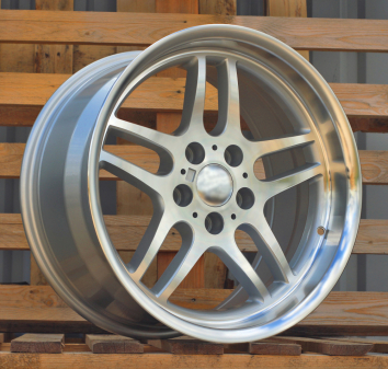 Alu kola Racing Line A5913, 17x9 5x120 ET20, stříbrná + leštěný límec (zátěžová)
