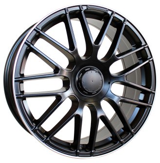 Alu kola Racing Line B1268, 18x8 5x112 ET45, černá matná + leštěný límec