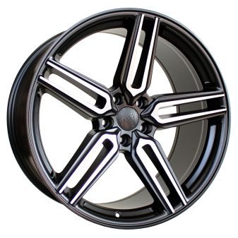 Alu kola Racing Line B1382, 20x10 5x114.3 ET35, černá matná + leštění celoroční použití