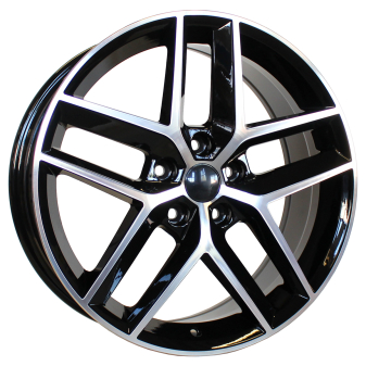 Alu kola Racing Line B1426, 18x7.5 5x112 ET51, černá + leštění