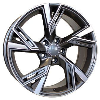 Alu kola Racing Line B1571, 20x9 5x112 ET35, šedivá + leštění (zátěžová)
