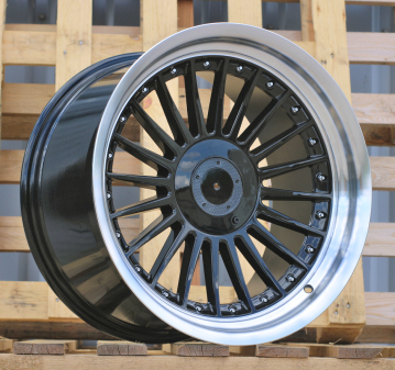 Alu kola Racing Line B1803, 18x8.5 5x120 ET20, černá + leštěný límec