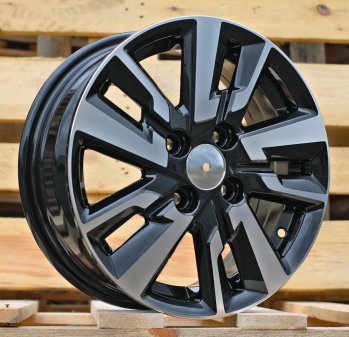 Alu kola Racing Line B1809, 14x5.5 4x100 ET45, černá + leštění
