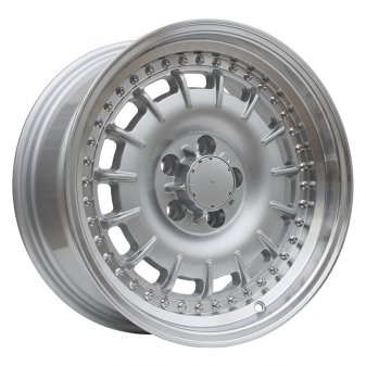 Alu kola Racing Line B1855, 17x8 5x112 ET30, stříbrná + leštěný límec