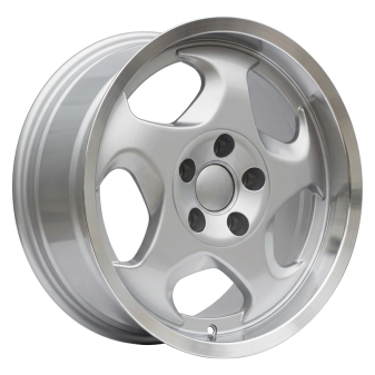 Alu kola Racing Line B2417, 17x8 5x120 ET15, stříbrná + leštěný límec