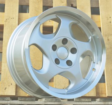 Alu kola Racing Line B2418, 17x9 5x120 ET17, stříbrná + leštěný límec