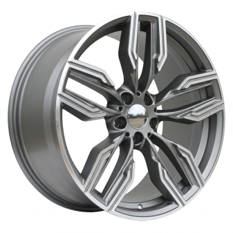 Alu kola Racing Line B5181, 20x8.5 5x112 ET25, šedivá matná + leštění (zátěžová)