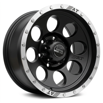 Alu kola Racing Line B5187, 16x8.5 6x139.7 ET-15, černá matná + leštěný límec (zátěžová)