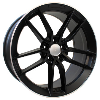 Alu kola Racing Line B5461, 19x9 5x112 ET49, černá matná + leštěný límec