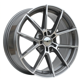 Alu kola Racing Line B5601, 17x7.5 5x112 ET27, šedivá + leštění