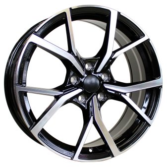 Alu kola Racing Line B5801, 19x8 5x112 ET28, černá + leštění (zátěžová)