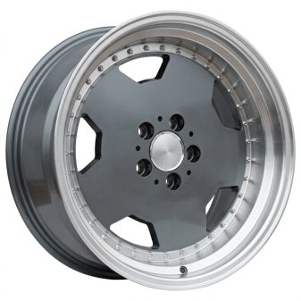 Alu kola Racing Line B5852, 18x8 5x112 ET35, šedivá + leštěný límec