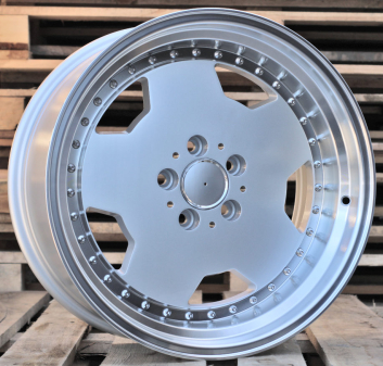 Alu kola Racing Line B5852, 17x8 5x112 ET25, stříbrná + leštěný límec
