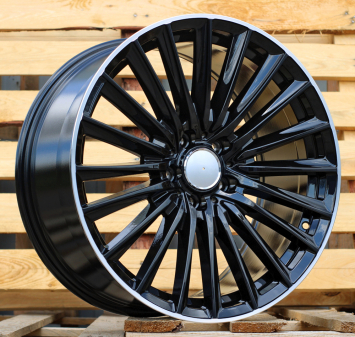 Alu kola Racing Line B5909, 20x9.5 5x112 ET45, černá + leštěný límec (zátěžová)