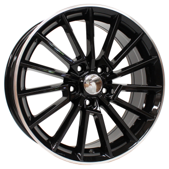 Alu kola Racing Line B5969, 17x7 5x100 ET46, černá + leštěný límec