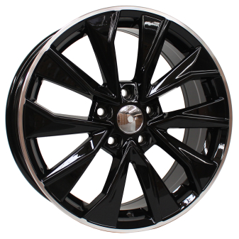 Alu kola Racing Line B5970, 17x7 5x112 ET40, černá + leštěný límec