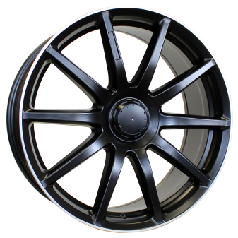 Alu kola Racing Line BK913, 20x8.5 5x112 ET38, černá matná + leštěný límec