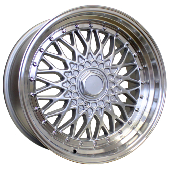 Alu kola Racing Line BY479, 17x10 10x112 ET25, stříbrná + leštěný límec