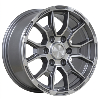 Alu kola Racing Line D1968, 20x9 6x135 ET35, šedivá matná + leštění (zátěžová)
