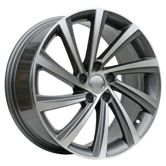 Alu kola Racing Line D2403, 18x8 5x112 ET45, šedivá + leštění