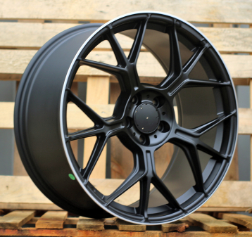Alu kola Racing Line FBX120, 19x9.5 5x112 ET45, černá + leštěný límec (zátěžová)