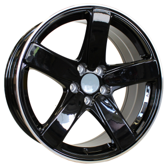 Alu kola Racing Line FE023, 21x9 5x112 ET26, černá + leštěný límec (zátěžová)