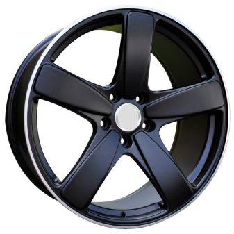 Alu kola Racing Line FE023, 21x10 5x130 ET50, černá matná + leštěný límec (zátěžová)