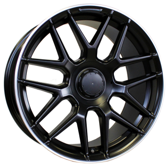 Alu kola Racing Line FE115, 22x11.5 5x112 ET42, černá matná + leštěný límec (zátěžová)