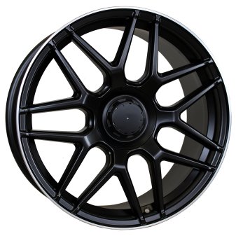 Alu kola Racing Line FE195, 19x8 5x112 ET43, černá matná + leštěný límec