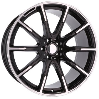 Alu kola Racing Line FE236, 20x8.5 5x112 ET36, černá + leštění (zátěžová)