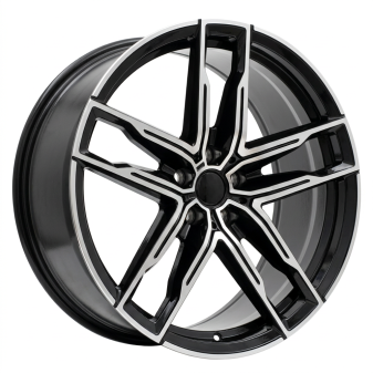 Alu kola Racing Line H3076F, 20x9.5 5x112 ET35, černá + leštění (zátěžová)