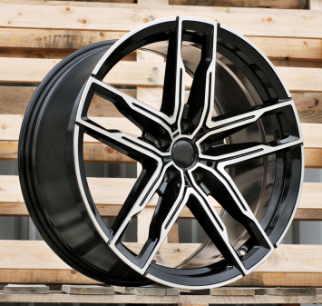 Alu kola Racing Line H3076F, 20x9.5 5x112 ET35, černá + leštění (zátěžová)