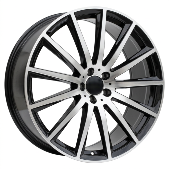 Alu kola Racing Line H3524F, 21x11 5x112 ET42, černá + leštění (zátěžová)