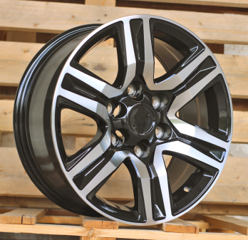 Alu kola Racing Line H718F, 17x7.5 6x139.7 ET25, černá + leštění (zátěžová)