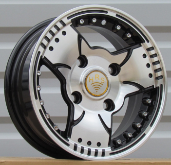 Alu kola Racing Line HE998, 12x5 4x114.3 ET-20, černá + leštění