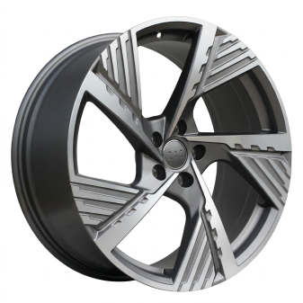 Alu kola Racing Line I5639, 20x9 5x112 ET38, šedivá matná + leštění