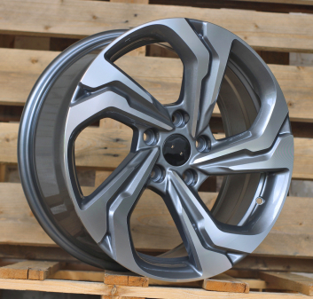 Alu kola Racing Line I7109, 17x7.5 5x114.3 ET45, šedivá + leštění