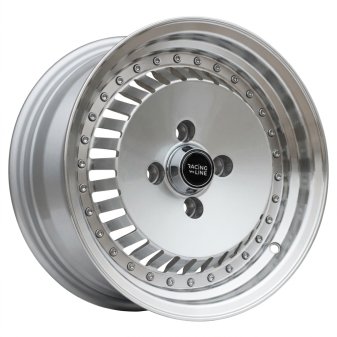 Alu kola Racing Line L475, 14x6.5 4x100 ET20, stříbrná + leštěný límec