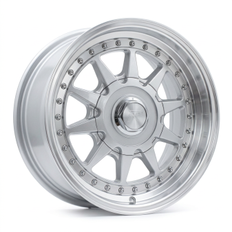 Alu kola Racing Line LU920, 15x7 4x100 ET25, stříbrná + leštěný límec