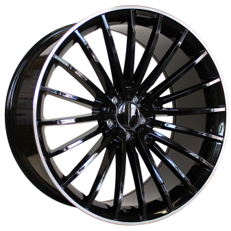 Alu kola Racing Line MR532, 21x10 5x112 ET40, černá + leštěný límec