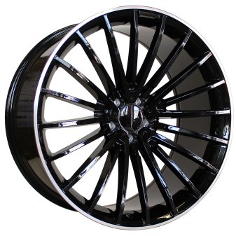 Alu kola Racing Line MR532, 19x8.5 5x112 ET38, černá + leštěný límec