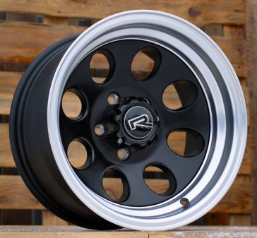 Alu kola Racing Line XF171, 15x8 5x114.3 ET-20, černá matná + leštěný límec (zátěžová)