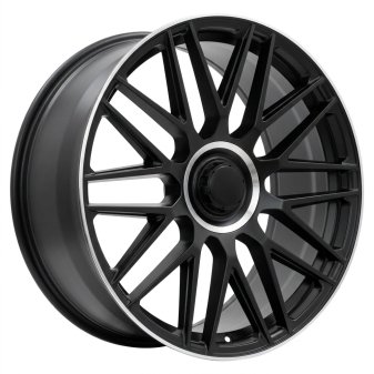 Alu kola Racing Line Y0207, 20x9 5x112 ET30, černá matná + leštěný límec (zátěžová)