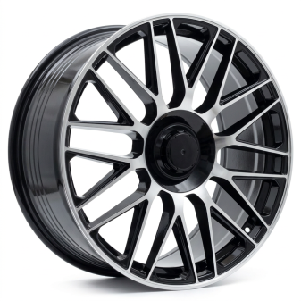 Alu kola Racing Line Y0207, 19x8.5 5x112 ET40, černá + leštění (zátěžová)